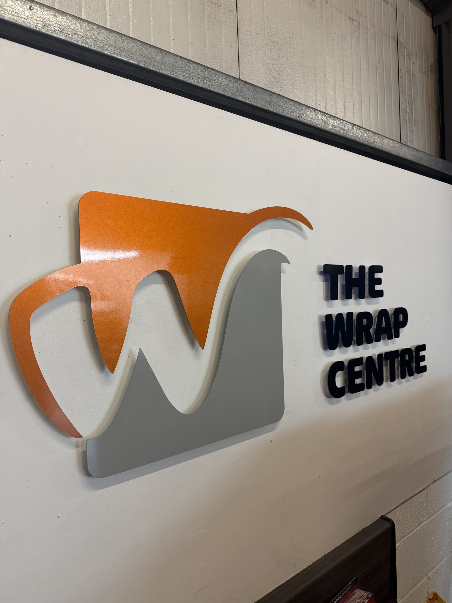 The Wrap Centre 3D Acrylic Sign in our studio
